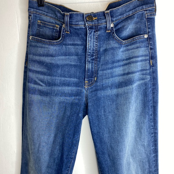 Veronica Beard Dark Blue Flare Jeans in Nantucket Sea color - Picture 4 of 6